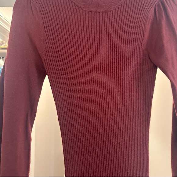Lulus Upfront Style Burgundy Ribbed Long Sleeve Sweater Dress - Picture 4 of 6